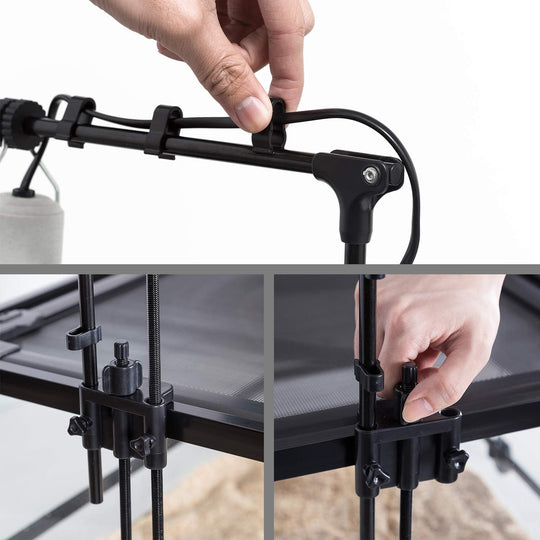 Support de lampe dôme réglable ReptiZoo (prend en charge 2 dômes)