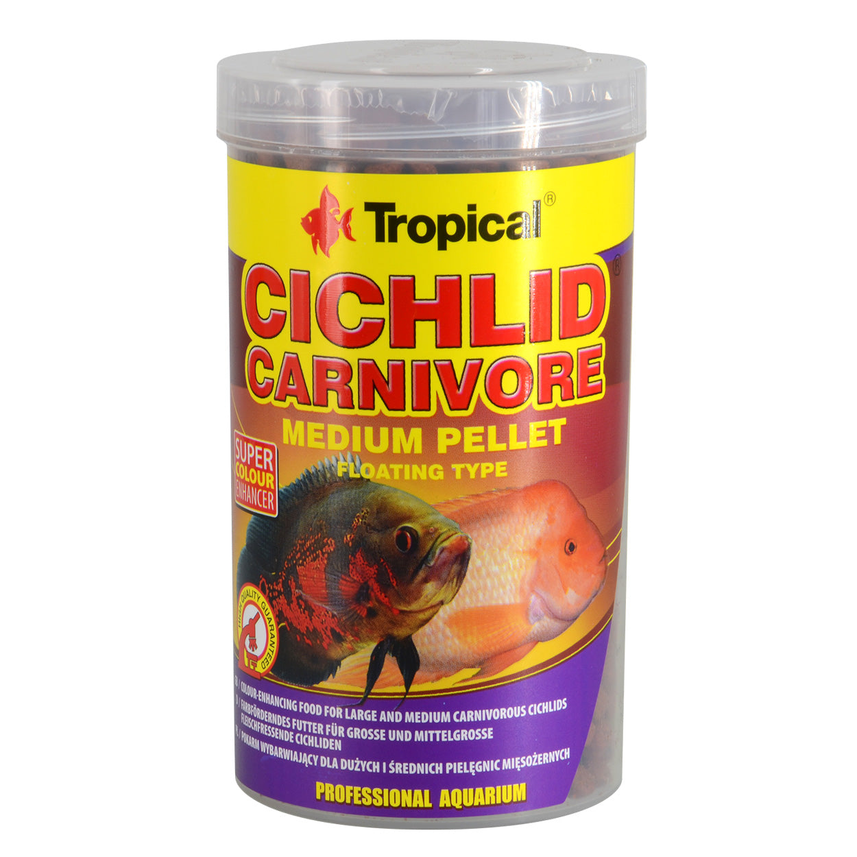 Granulés moyens pour cichlidés tropicaux carnivores – Flottants (produit sur commande)
