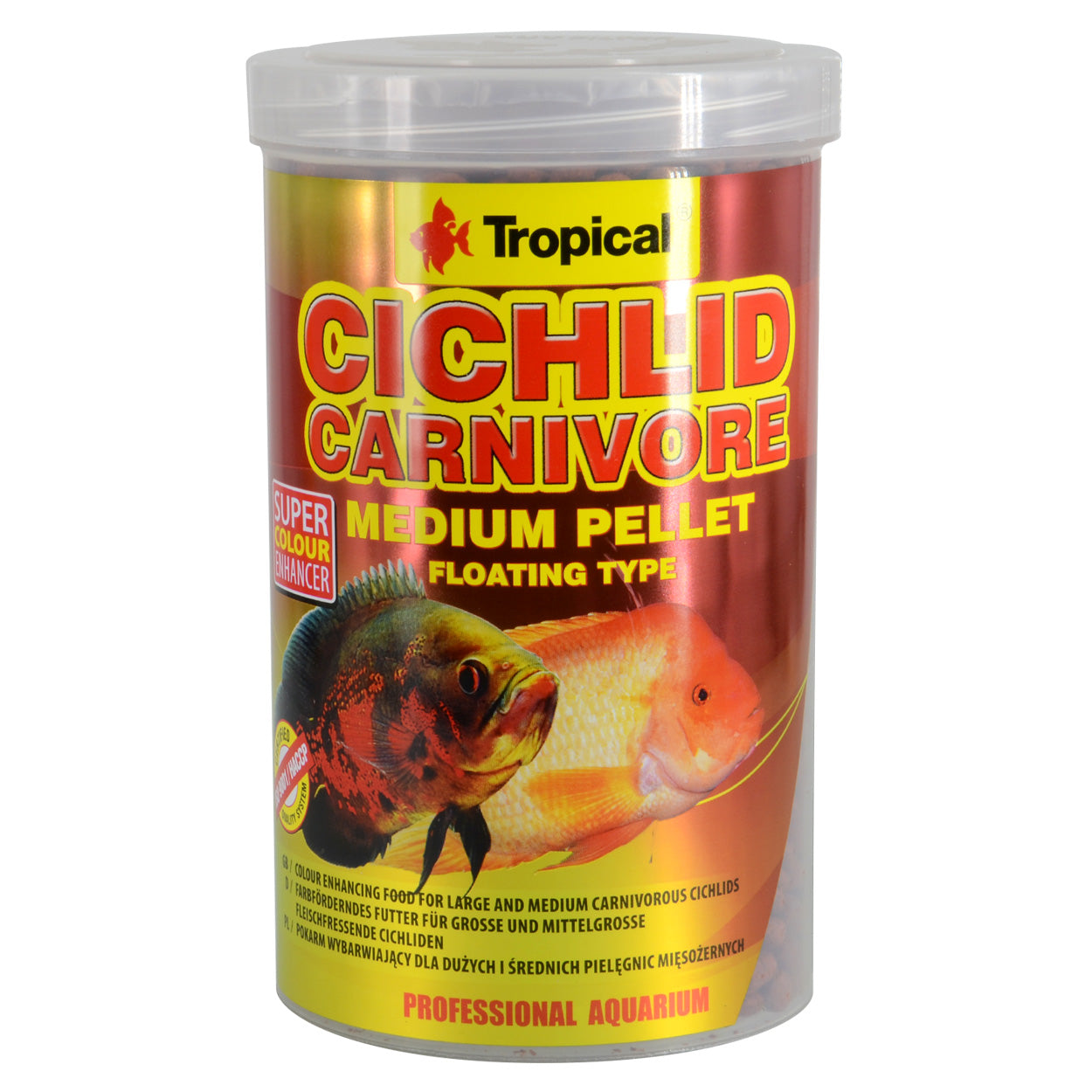 Granulés moyens pour cichlidés tropicaux carnivores – Flottants (produit sur commande)