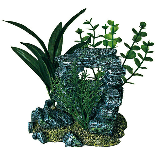 Arche rocheuse d'aspect naturel Blue Ribbon avec plantes de petite taille