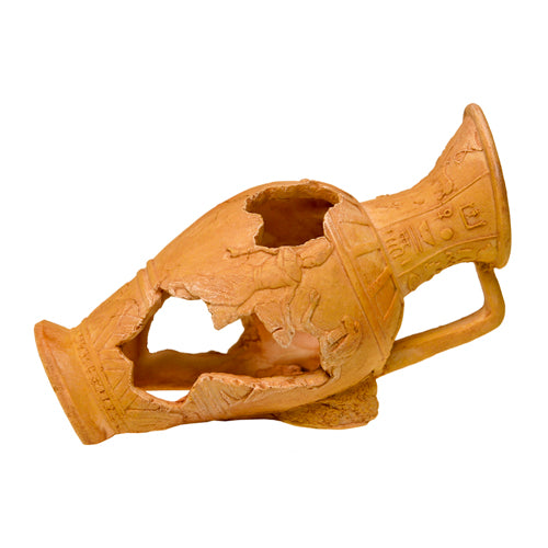 Vase égyptien en terre cuite à ruban bleu