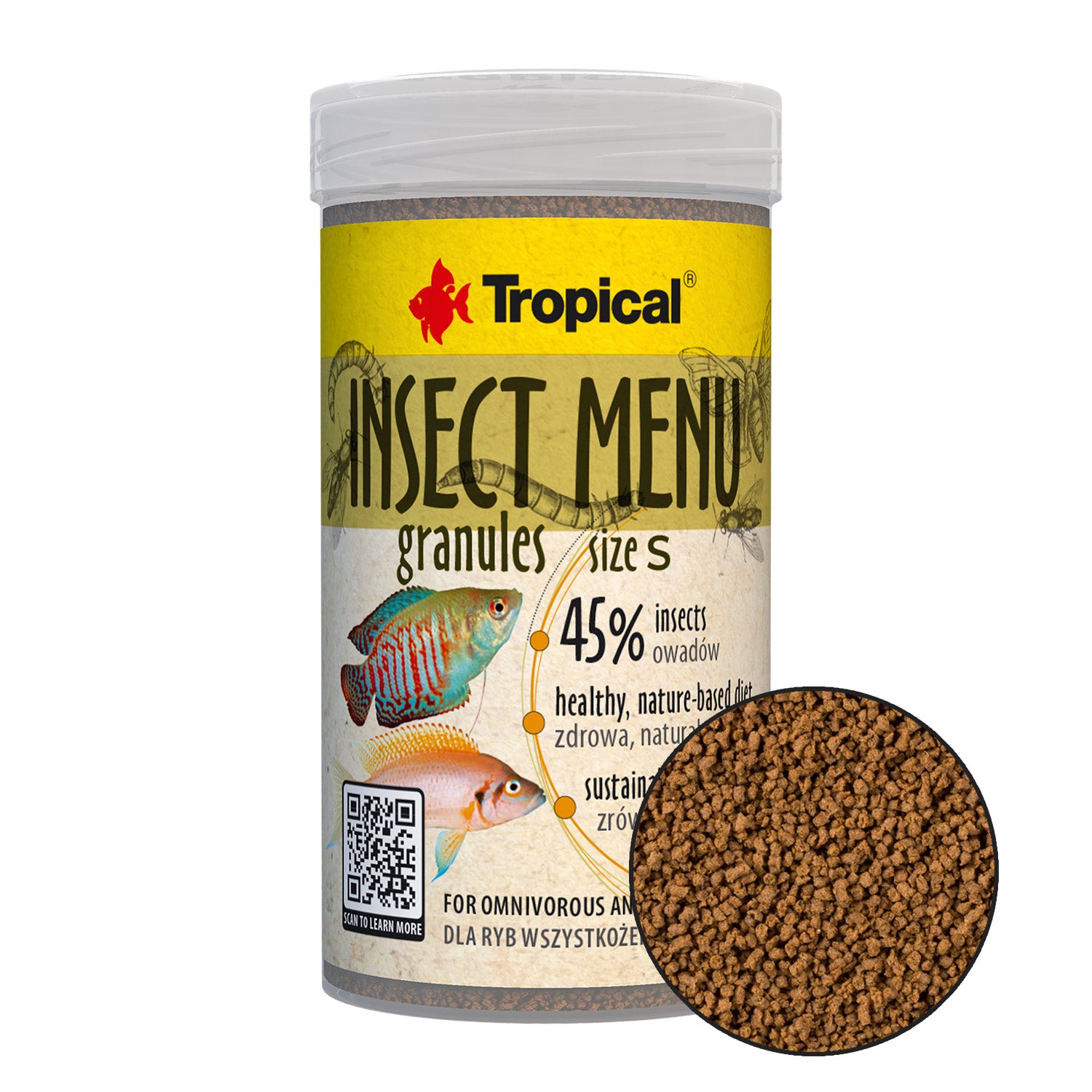 Granulés pour menu d'insectes tropicaux - Petit (produit sur commande)