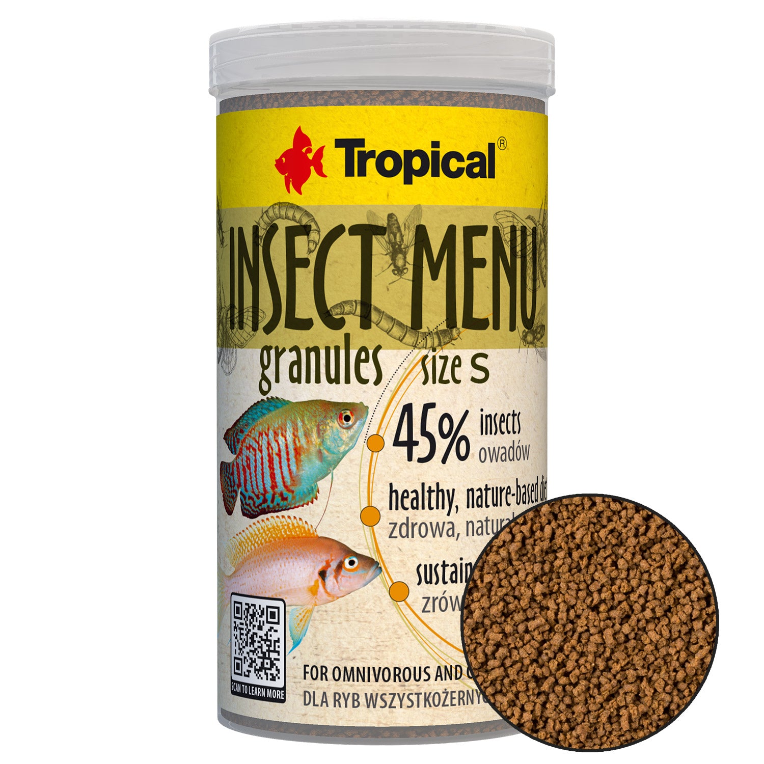 Granulés pour menu d'insectes tropicaux - Petit (produit sur commande)