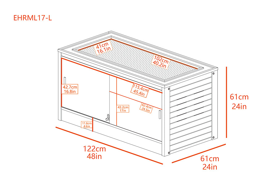 Salon pour reptiles ECOFLEX 48" x 24" x 24"