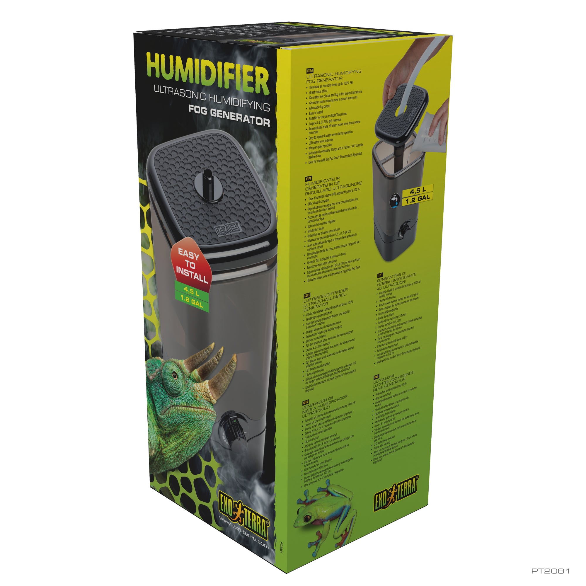 Humidificateur Exo Terra - Générateur de brouillard ultrasonique 7x7x14,5" - 300 ml/h