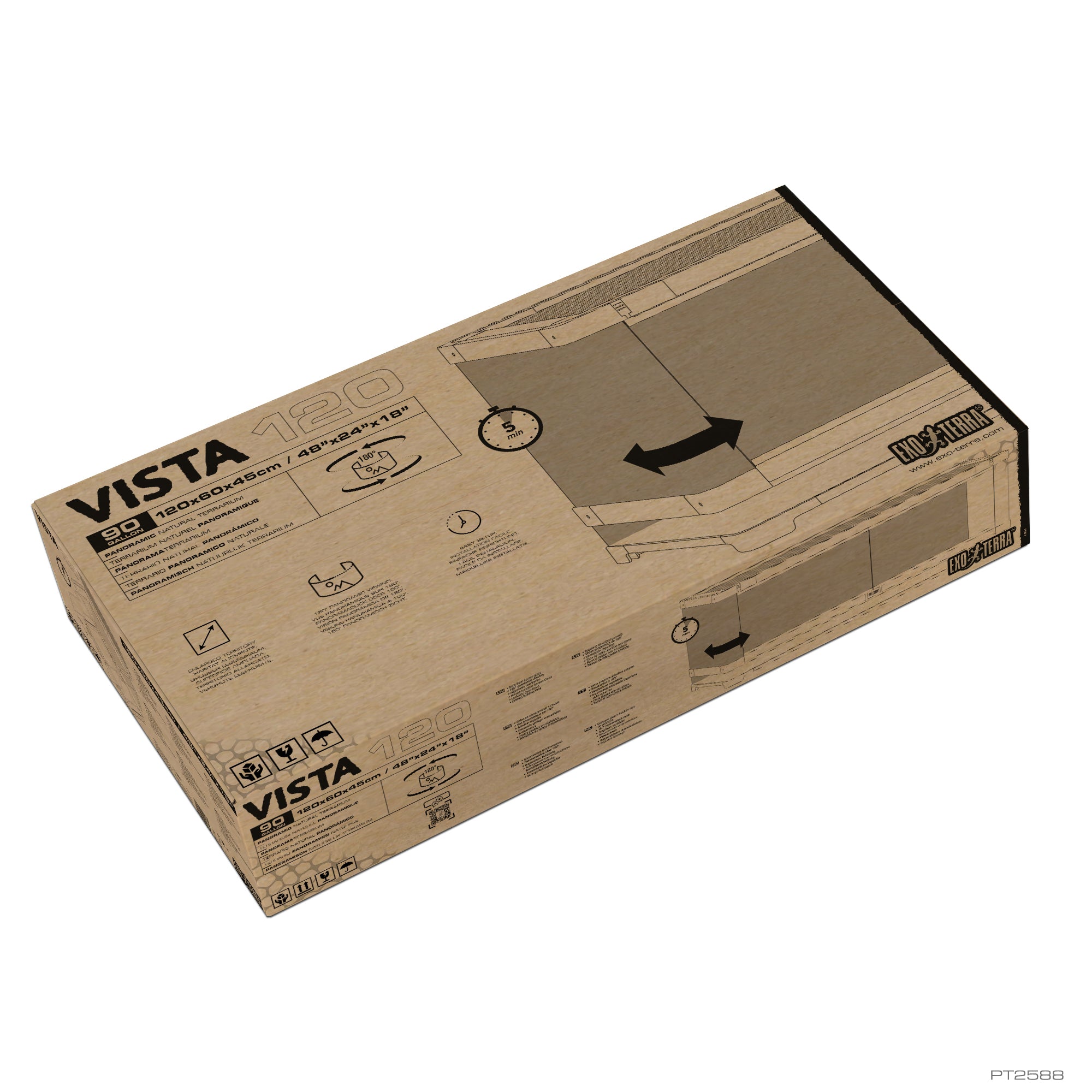 Paludarium et terrarium en verre Exo Terra Advanced - Mini très grand (12 x 12 x 24 po)