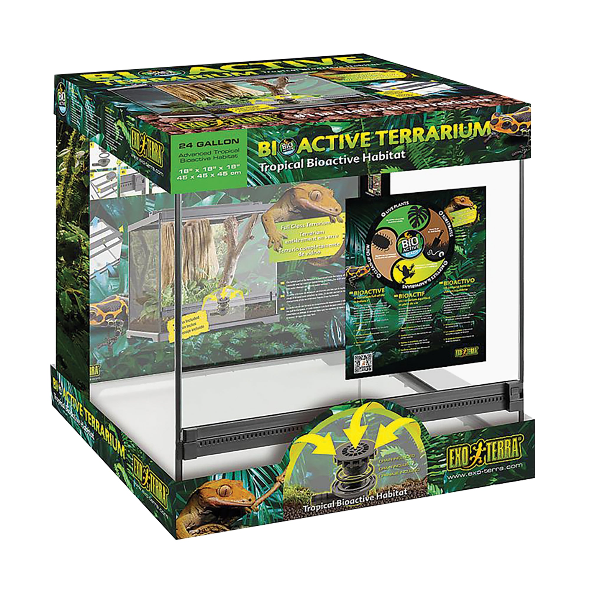 Exo Terra Small Wide Glass Bio-ActiveTerrarium (18" x 18" x 18")