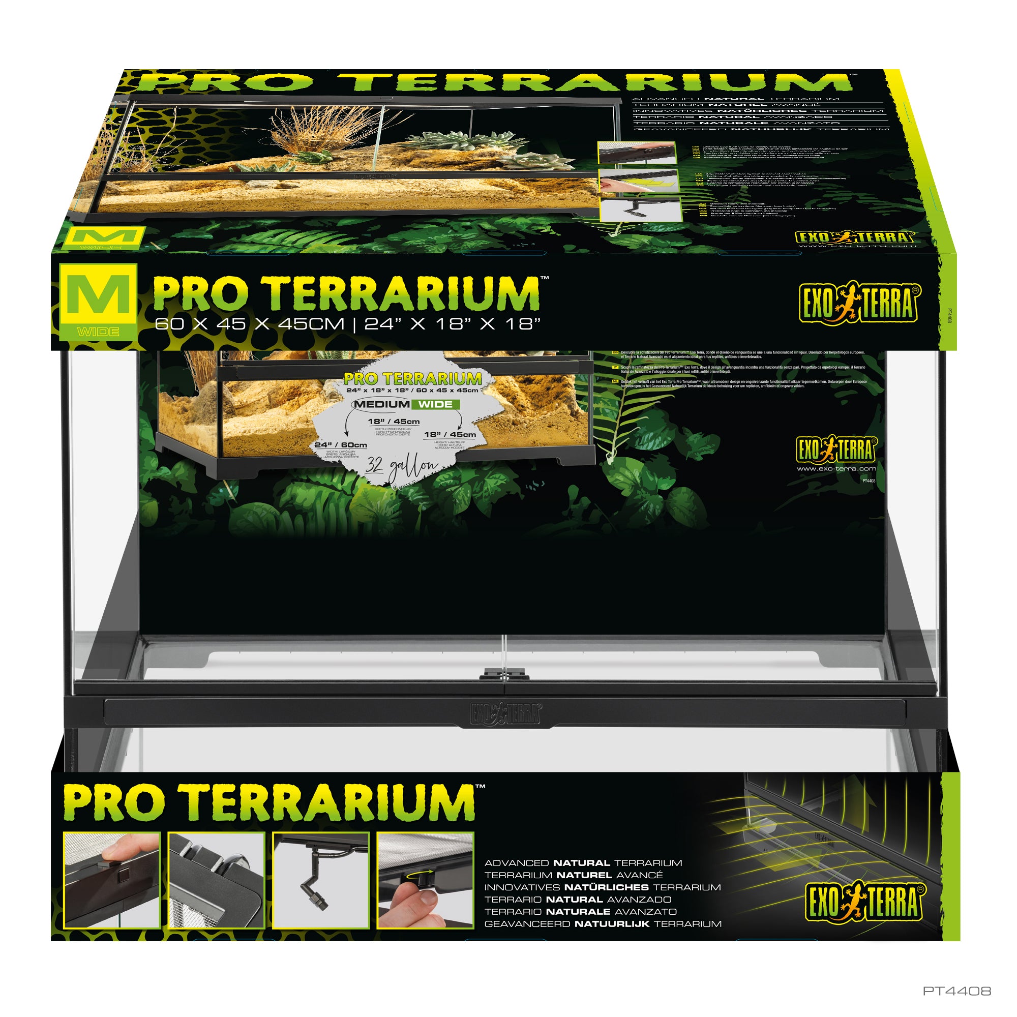 Paludarium et terrarium en verre Exo Terra Advanced - Mini très grand (12 x 12 x 24 po)