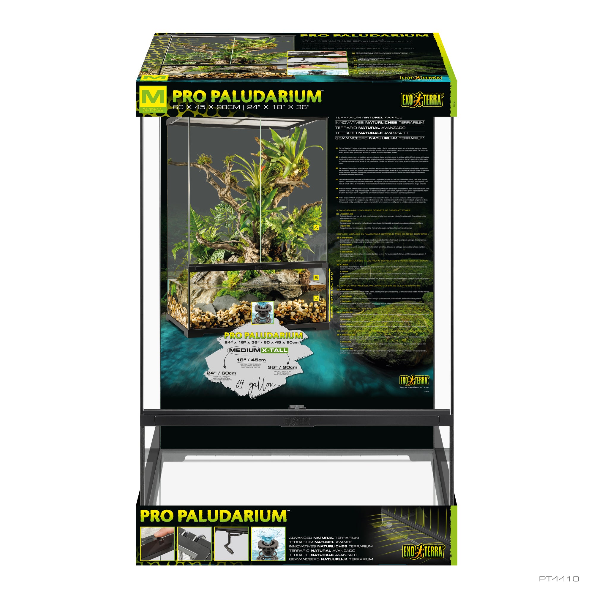 Paludarium et terrarium en verre Exo Terra Advanced - Mini très grand (12 x 12 x 24 po)