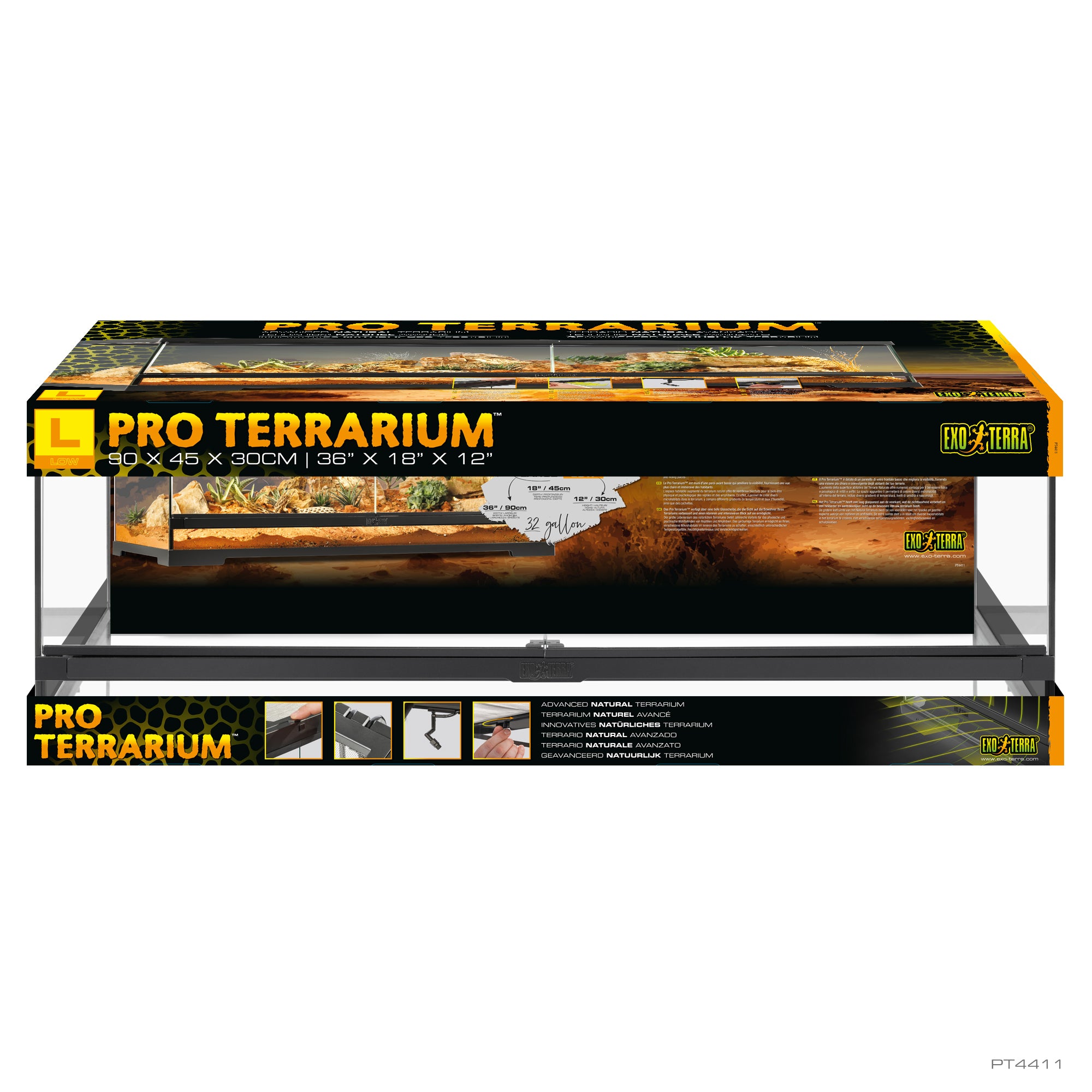 Paludarium et terrarium en verre Exo Terra Advanced - Mini très grand (12 x 12 x 24 po)