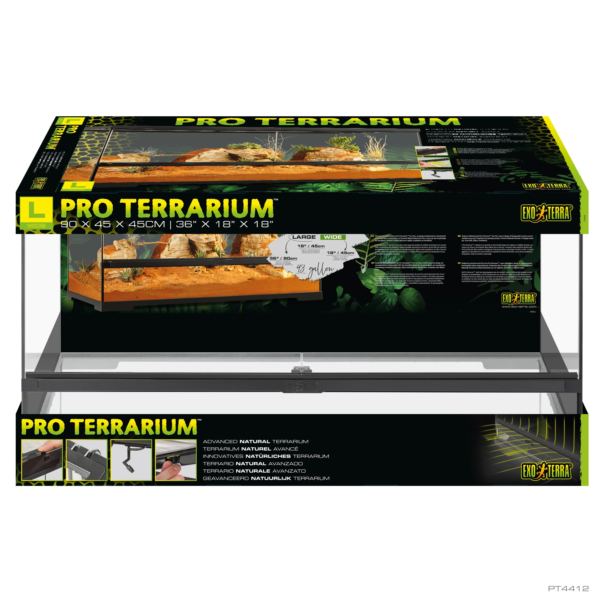 Paludarium et terrarium en verre Exo Terra Advanced - Mini très grand (12 x 12 x 24 po)