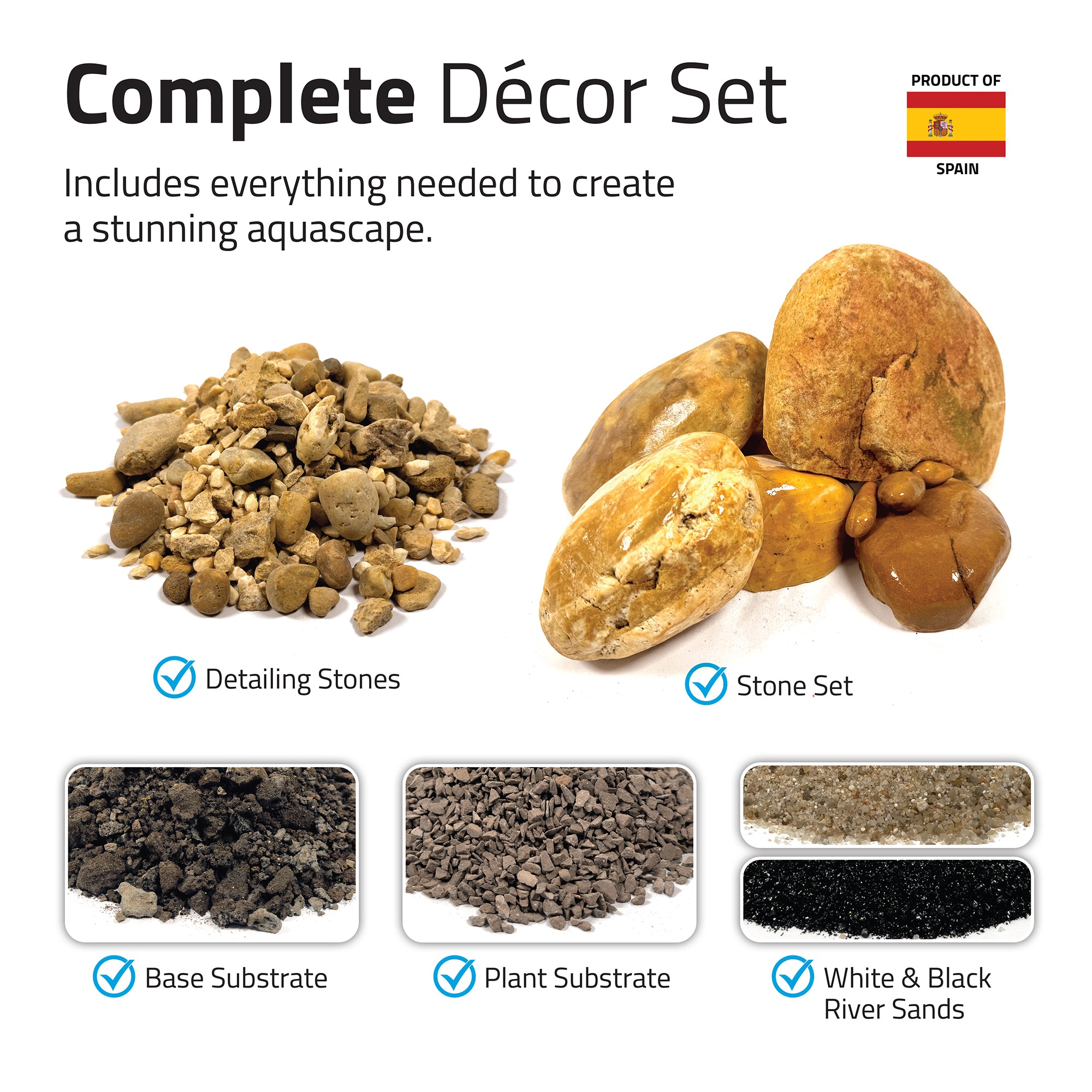 Fluval Yellow Stone Aquascaper Natural Rock & Sand Décor - Nano Set