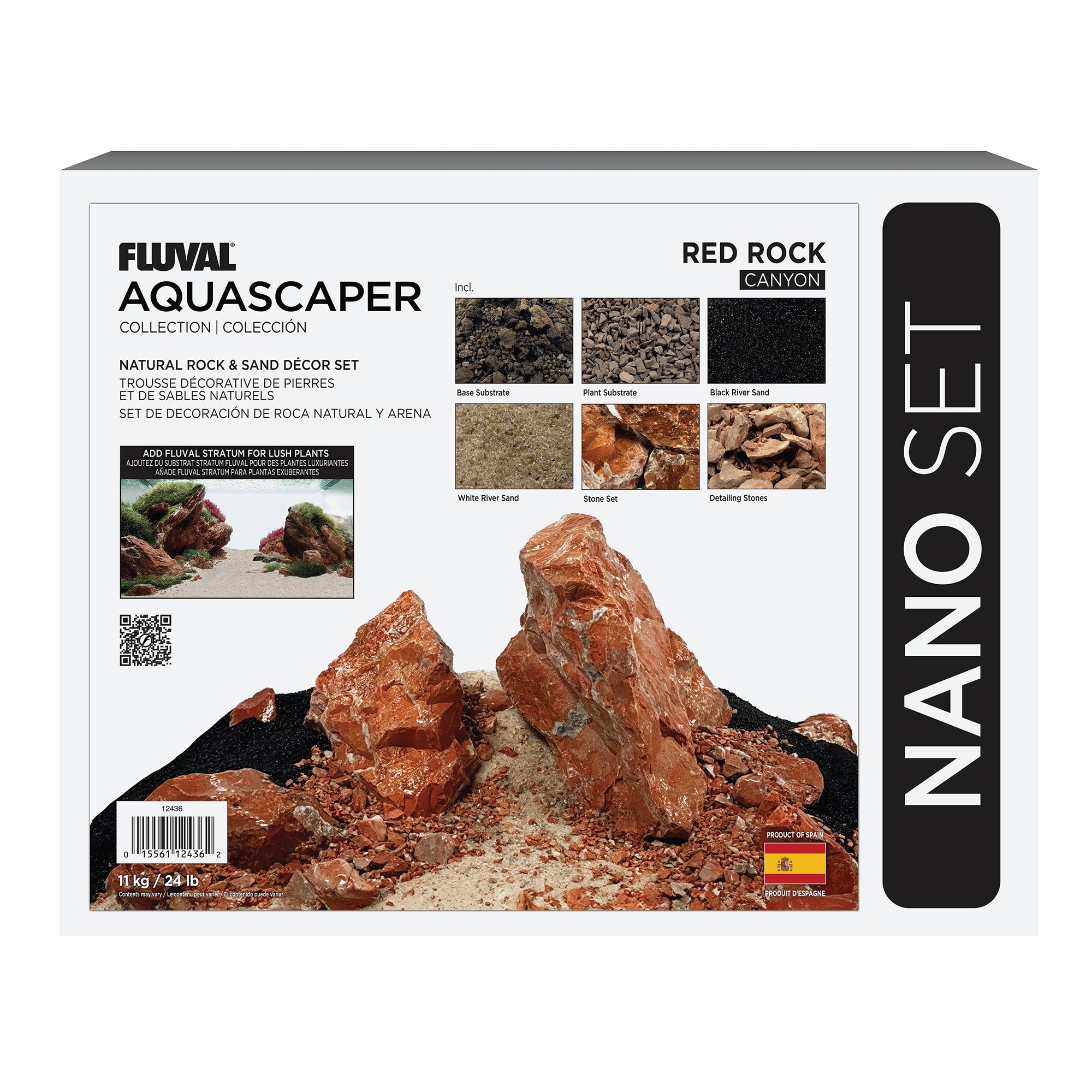 Fluval Red Rock Aquascaper Natural Rock & Sand Décor - Nano Set