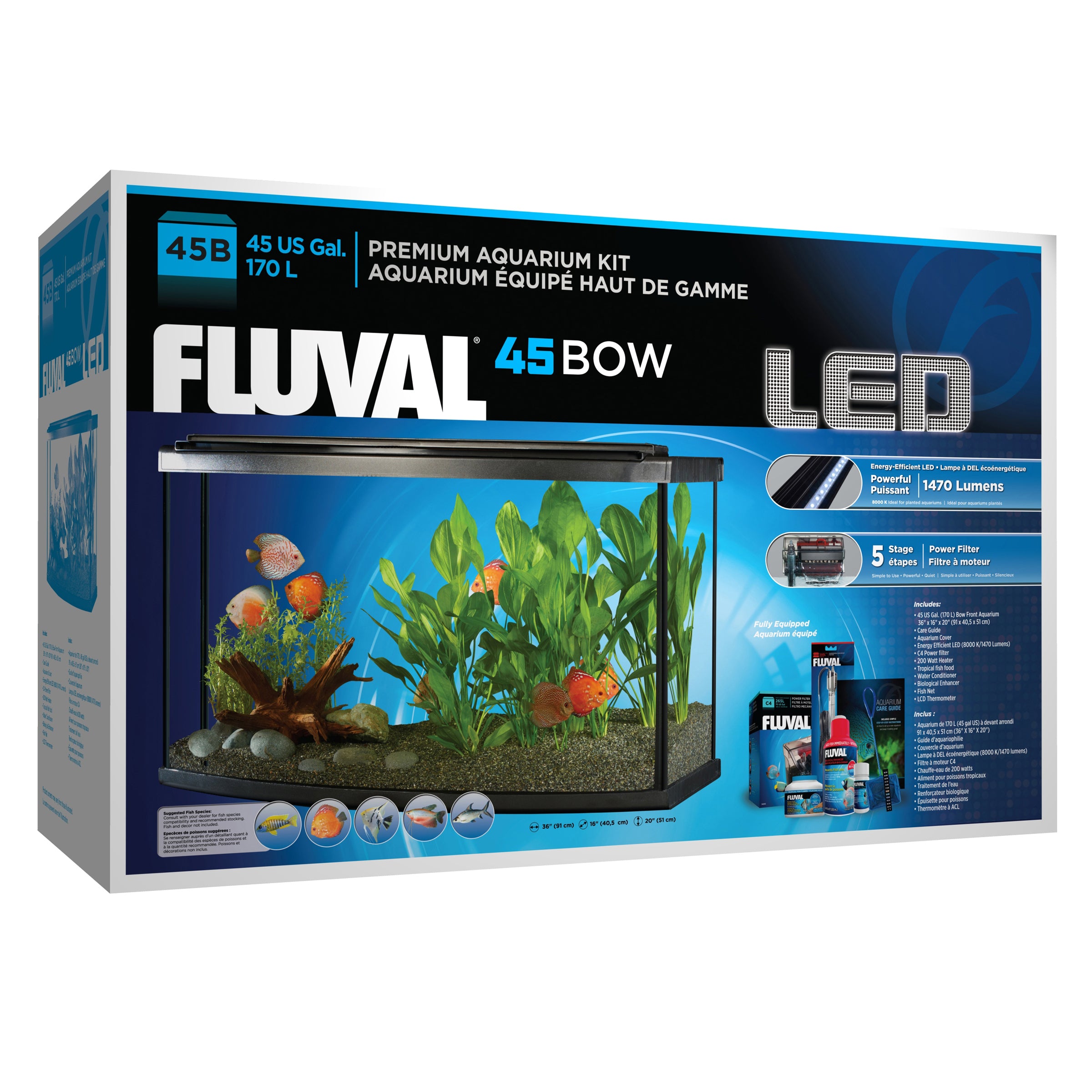 Fluval Premium Aquarium Bow Kit with LED (Special Order Product) - 2 Sizes