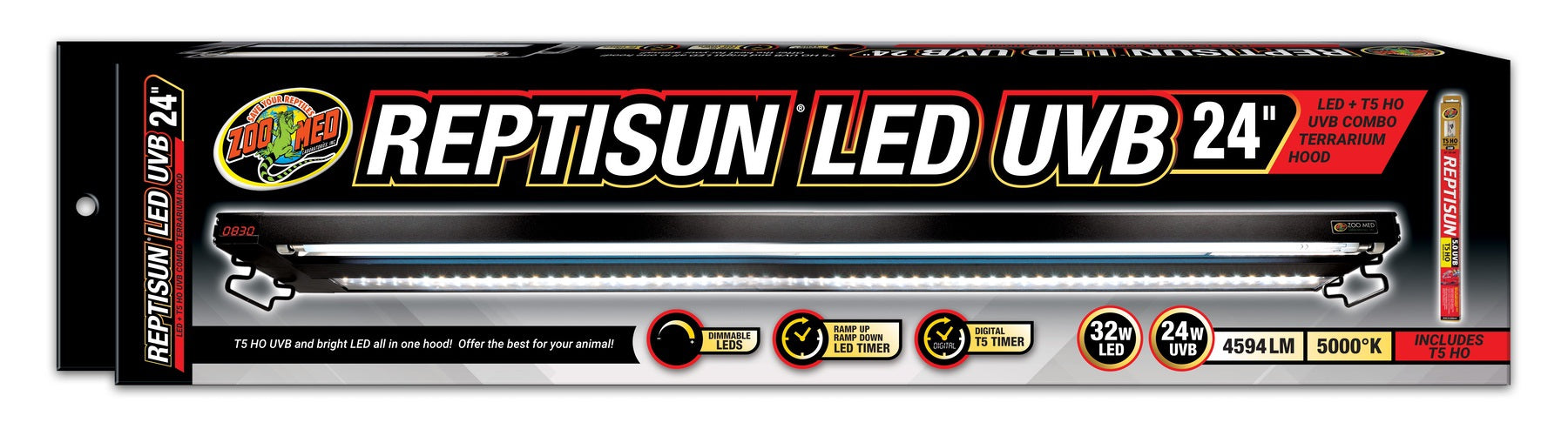 Capot de terrarium combiné Zoo Med ReptiSun LED UVB