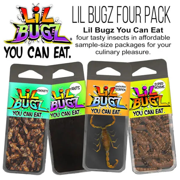 ENTOlife Lil Bugz – Grillons, vers géants, fourmis et scorpions comestibles ! (Pour humains)