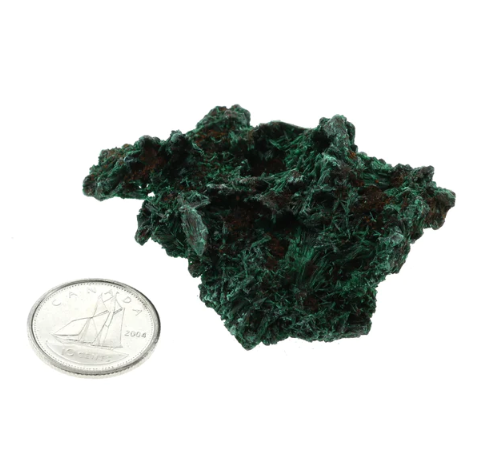 Cristal de malachite fibreux