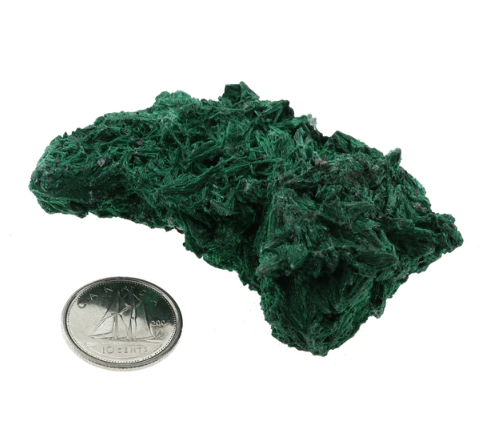Cristal de malachite fibreux