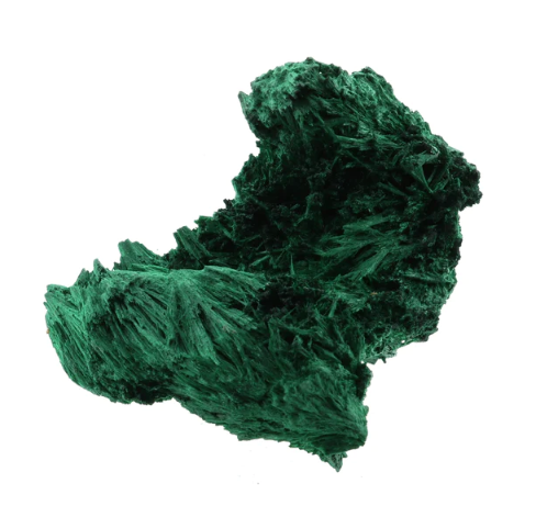 Cristal de malachite fibreux