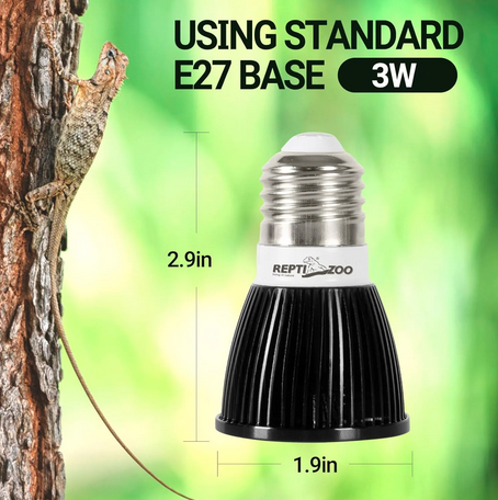 Mini lampe tropicale LED UVB ReptiZoo 3 W