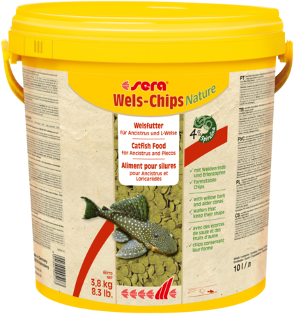 Chips de poisson-chat Sera Nature - Nourriture pour poisson-chat