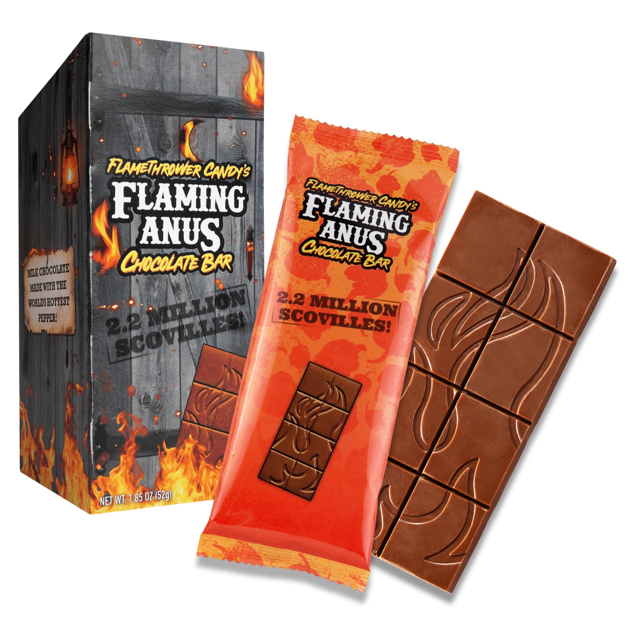 Barre chocolatée Flaming Anus (à consommer de préférence avant avril – date limite de consommation)