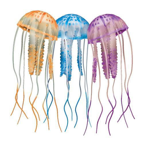 Décoration de méduse flottante AQUATOP - Orange/Bleu/Violet, petit paquet de 3