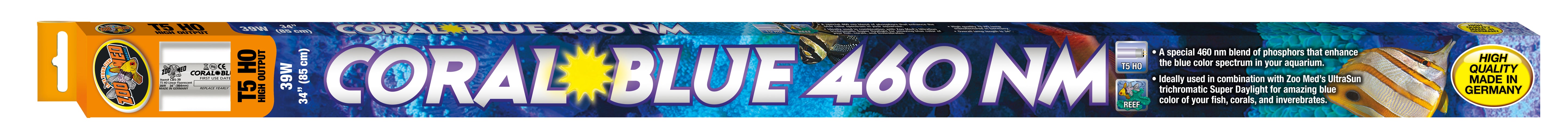Zoo Med T5 HO Coral Blue 460 NM