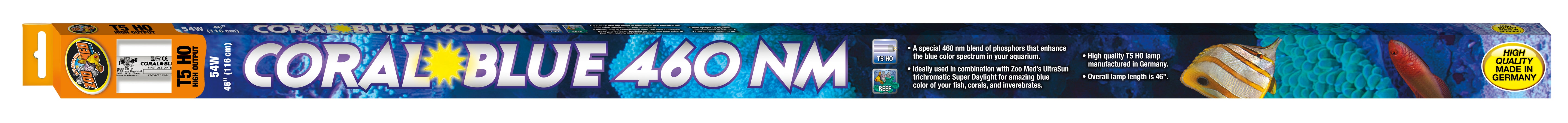 Zoo Med T5 HO Bleu Corail 460 NM