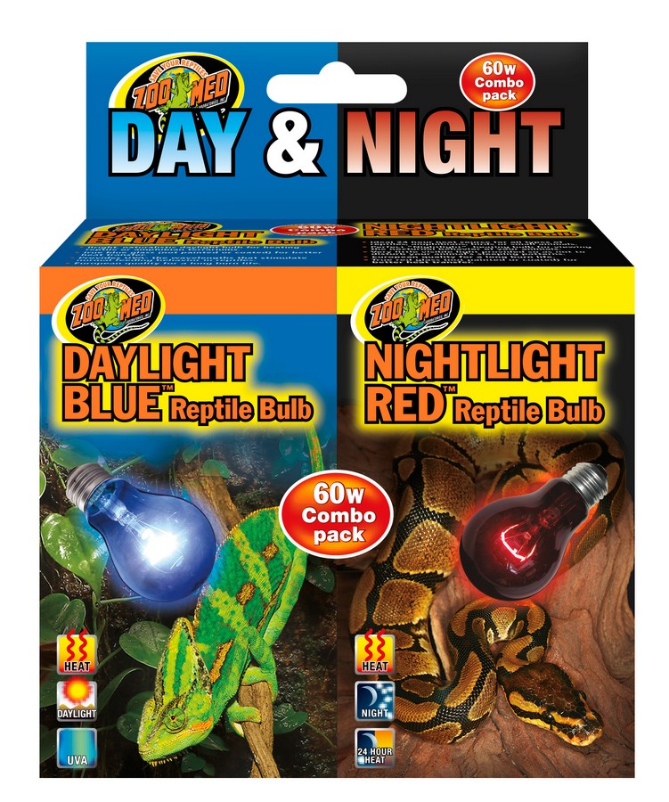 Day & Night Reptile Bulb 60W Combo Pack