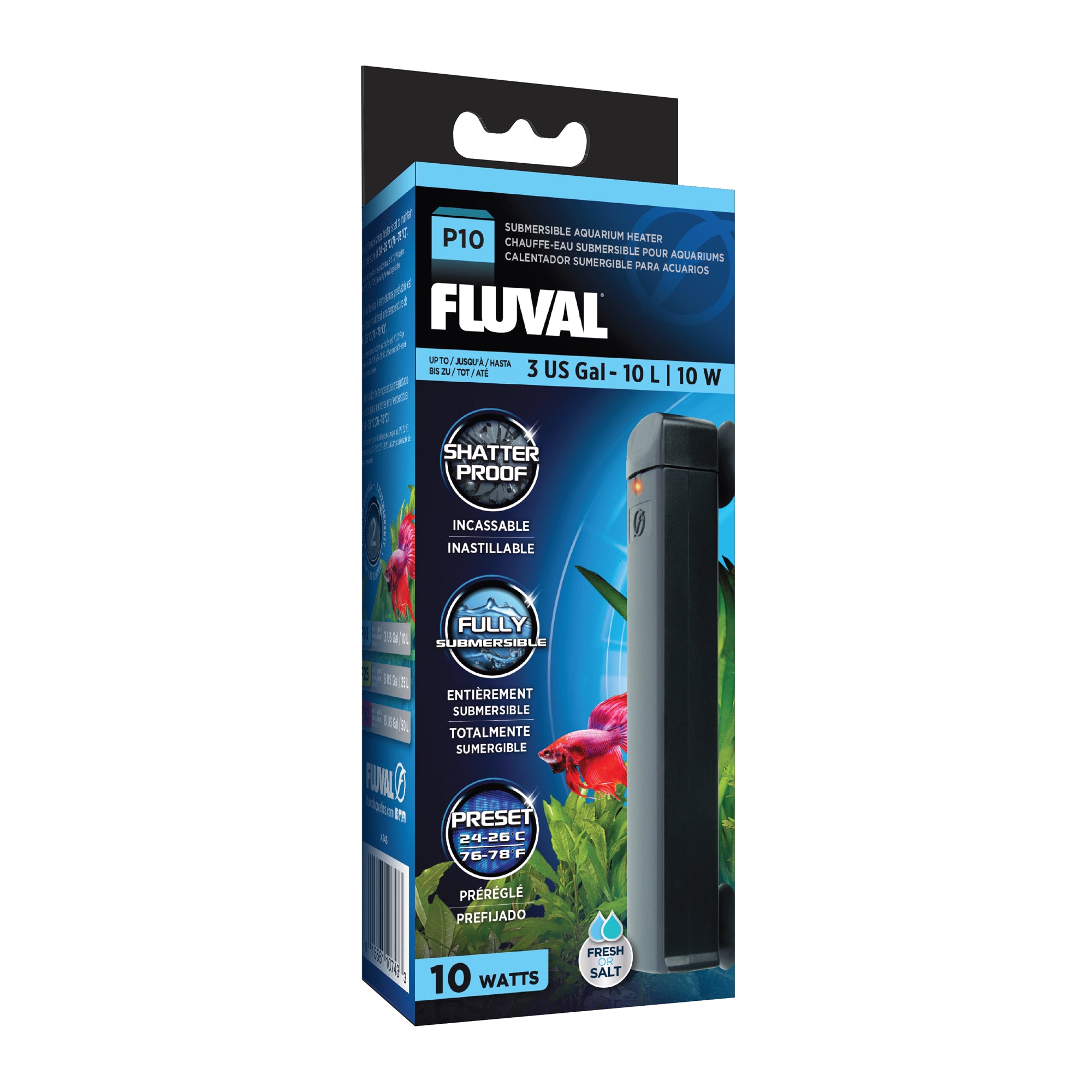 Chauffe-aquarium submersible préréglé Fluval série P