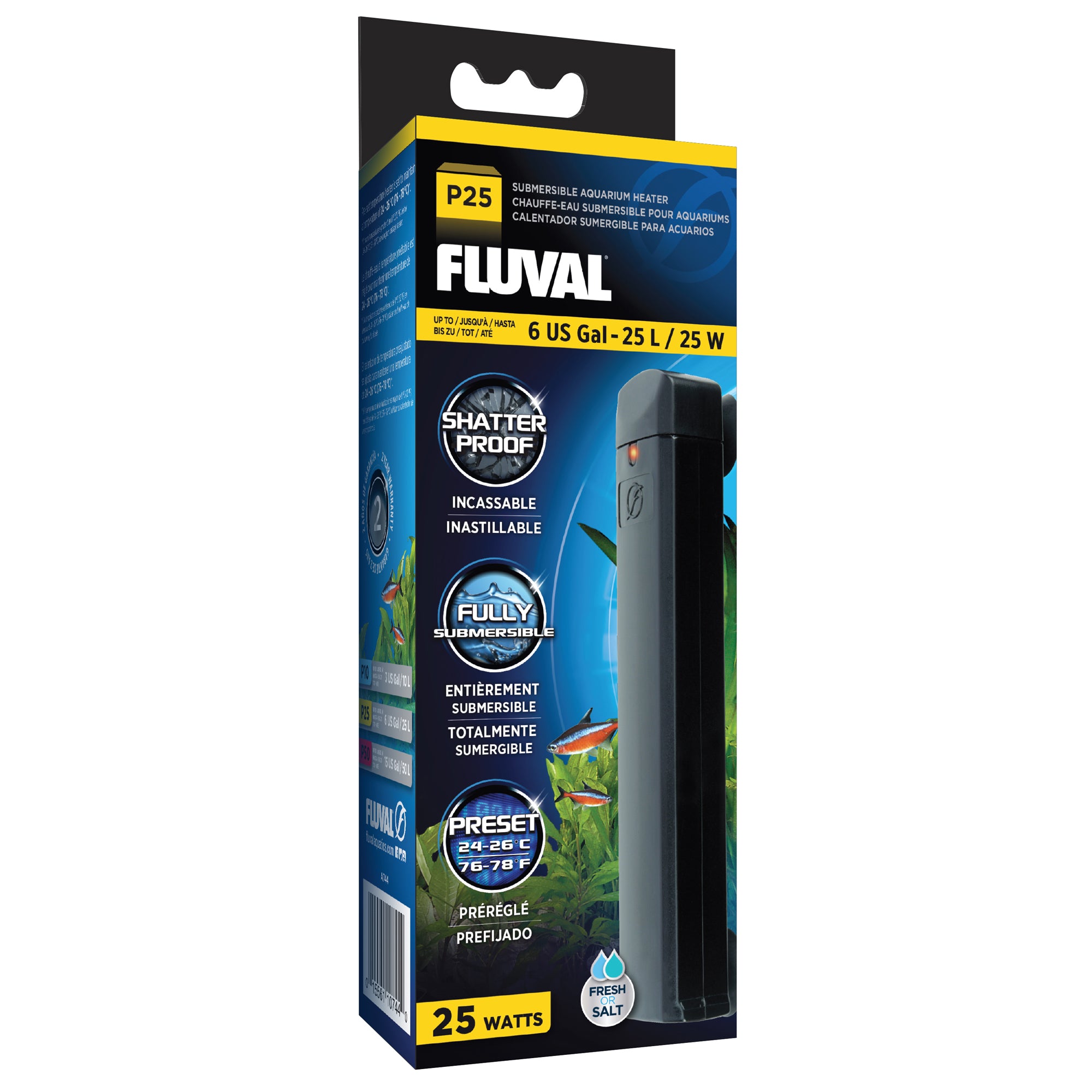 Fluval P-Series Submersible Preset Aquarium Heater