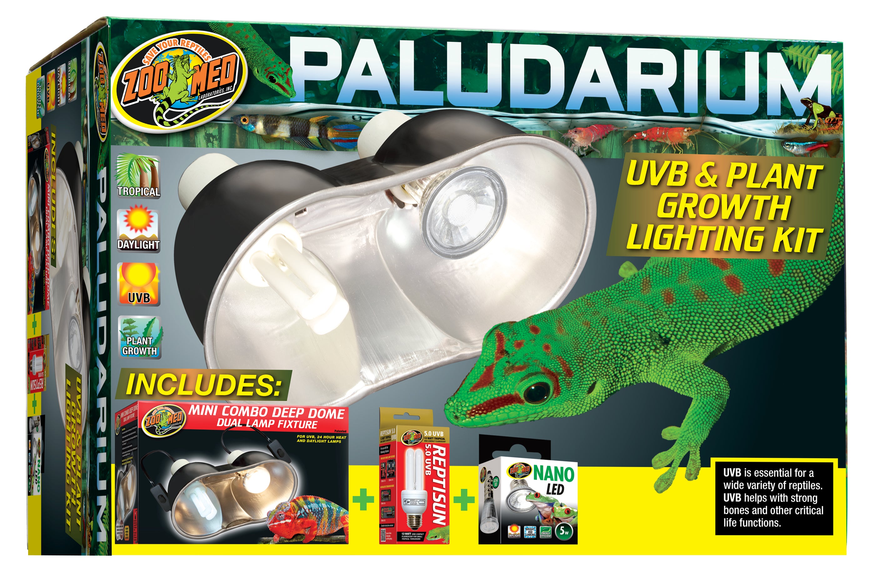 Kit d'éclairage UVB et de croissance des plantes Zoo Med Paludarium