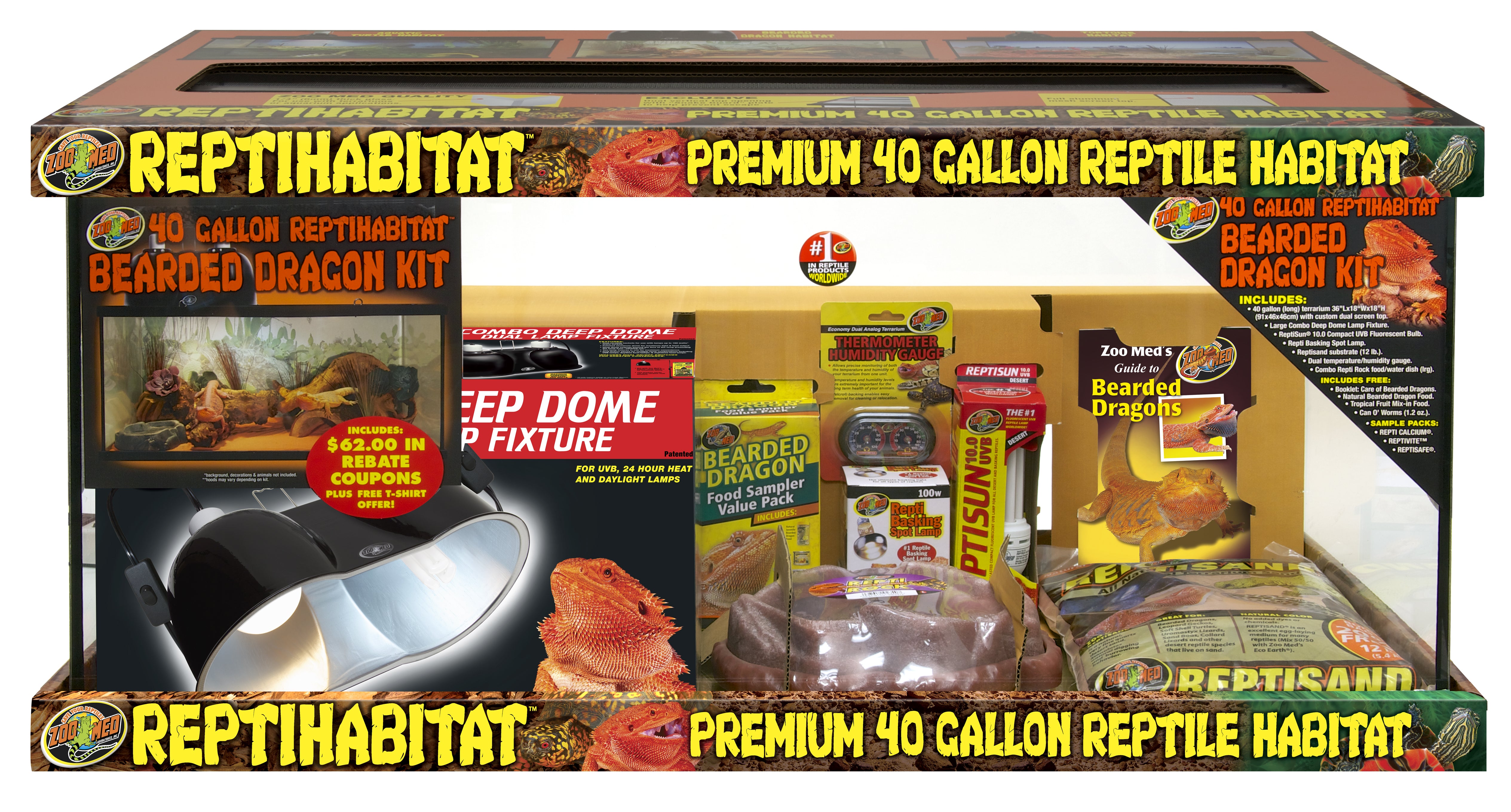 Kit ReptiHabitat pour dragon barbu Zoo Med de 40 gallons