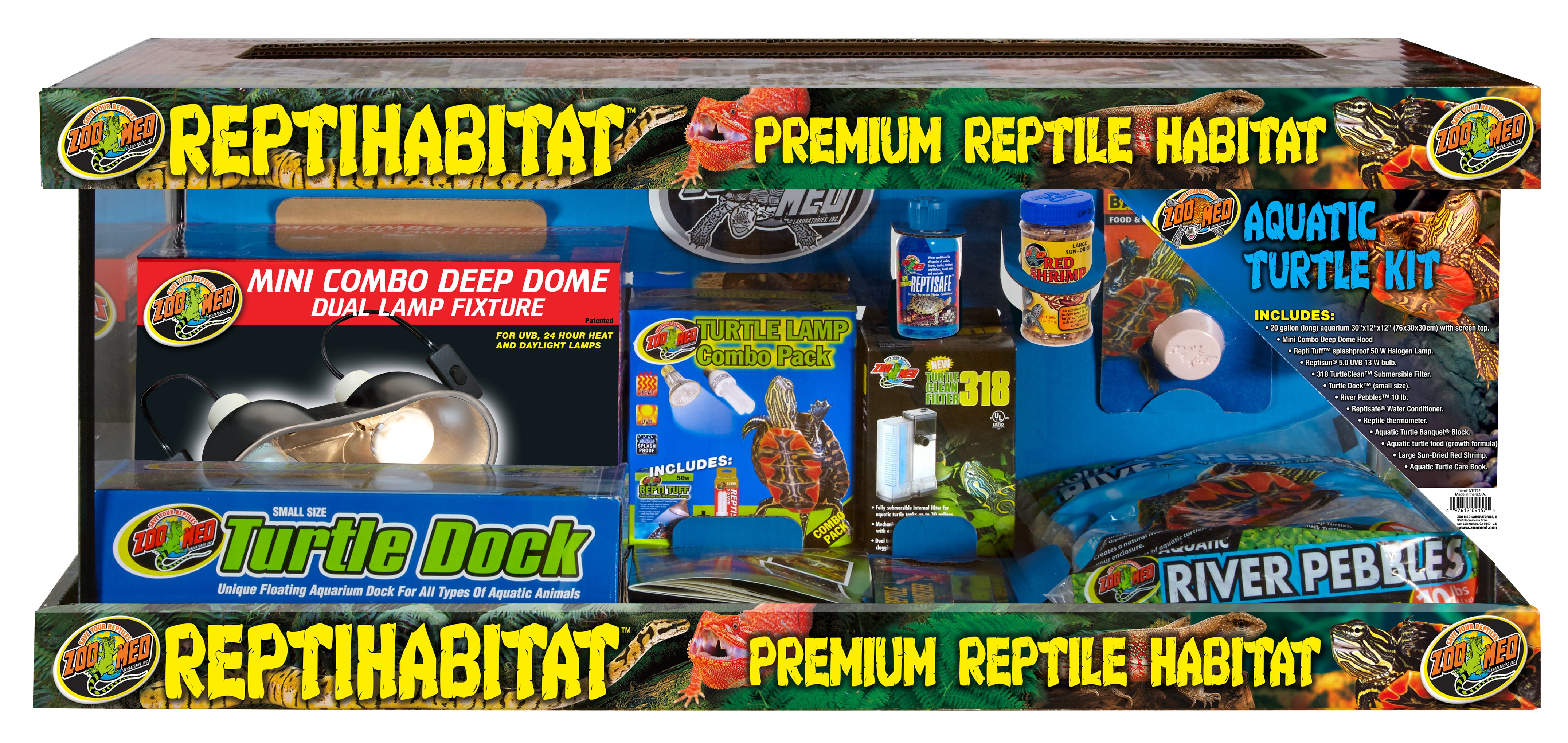 Zoo Med 20 Gallon ReptiHabitat Aquatic Turtle Kit