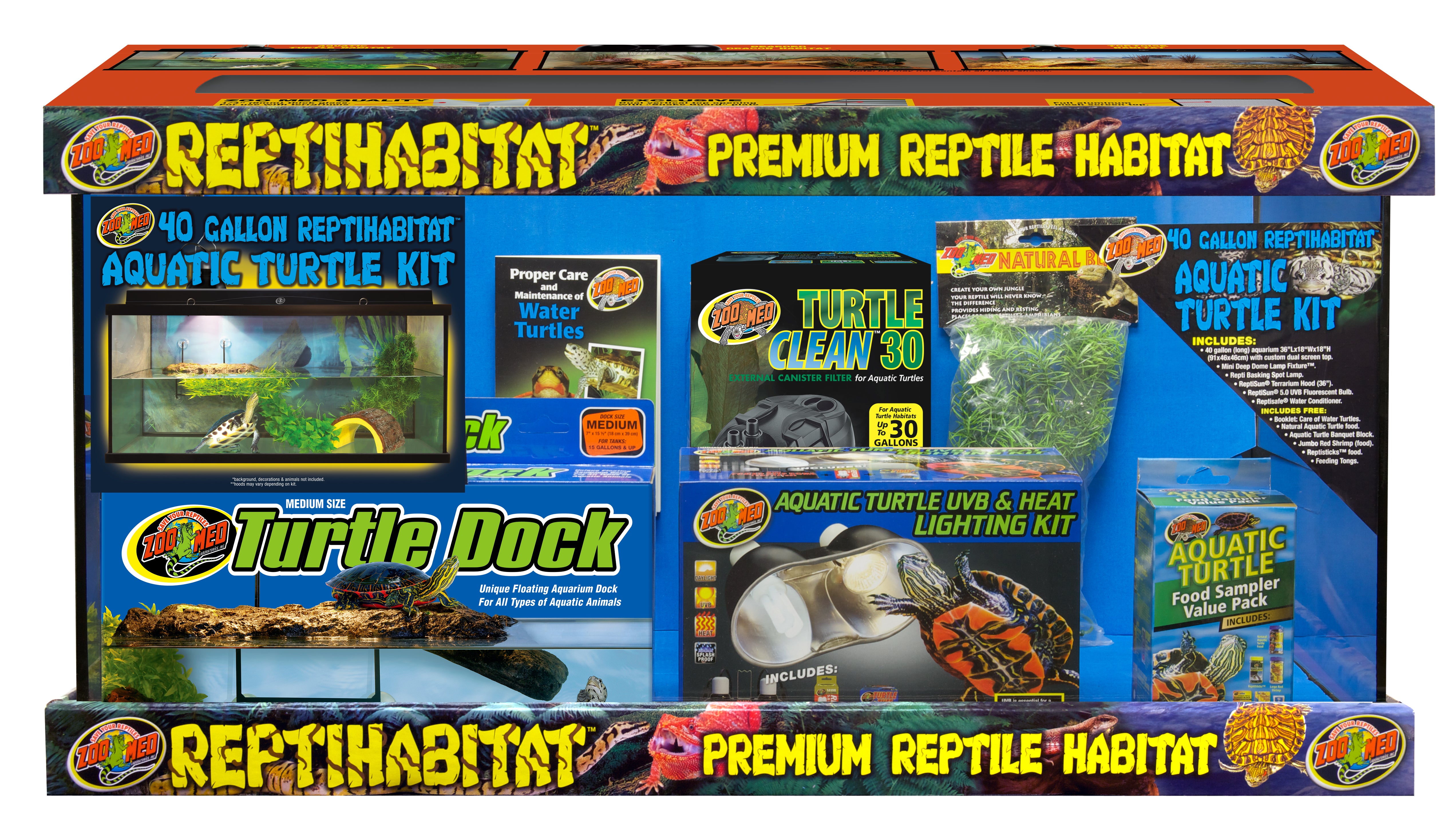 Zoo Med 40 Gallon ReptiHabitat Aquatic Turtle Kit