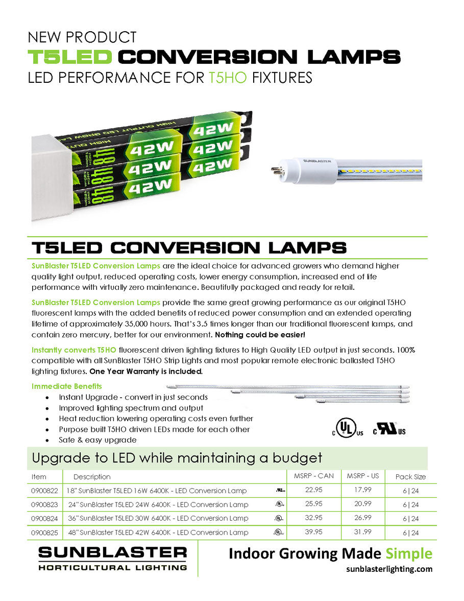 Lampe de conversion LED SunBlaster T5