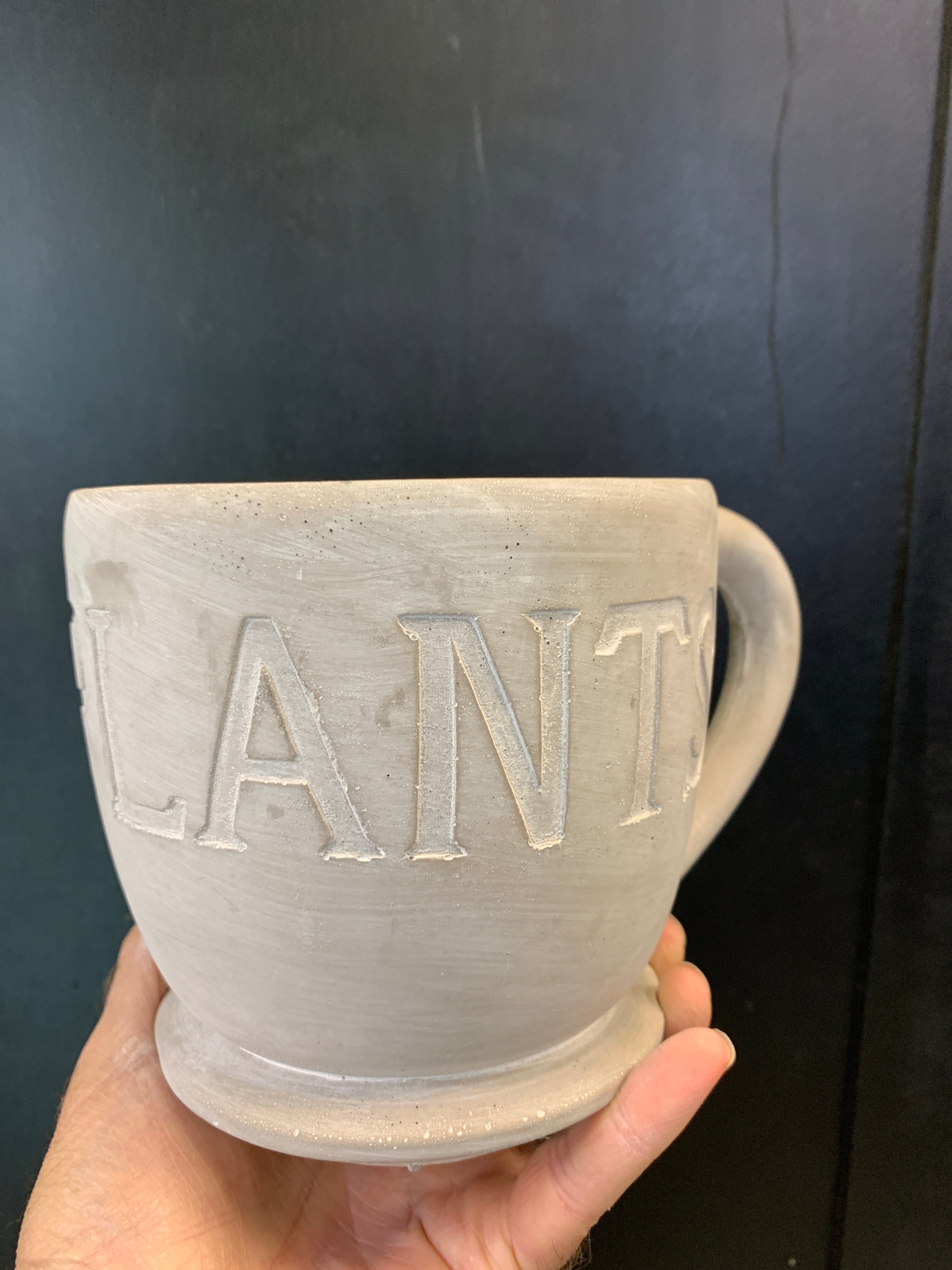 Tasse et soucoupe pour jardinière en ciment