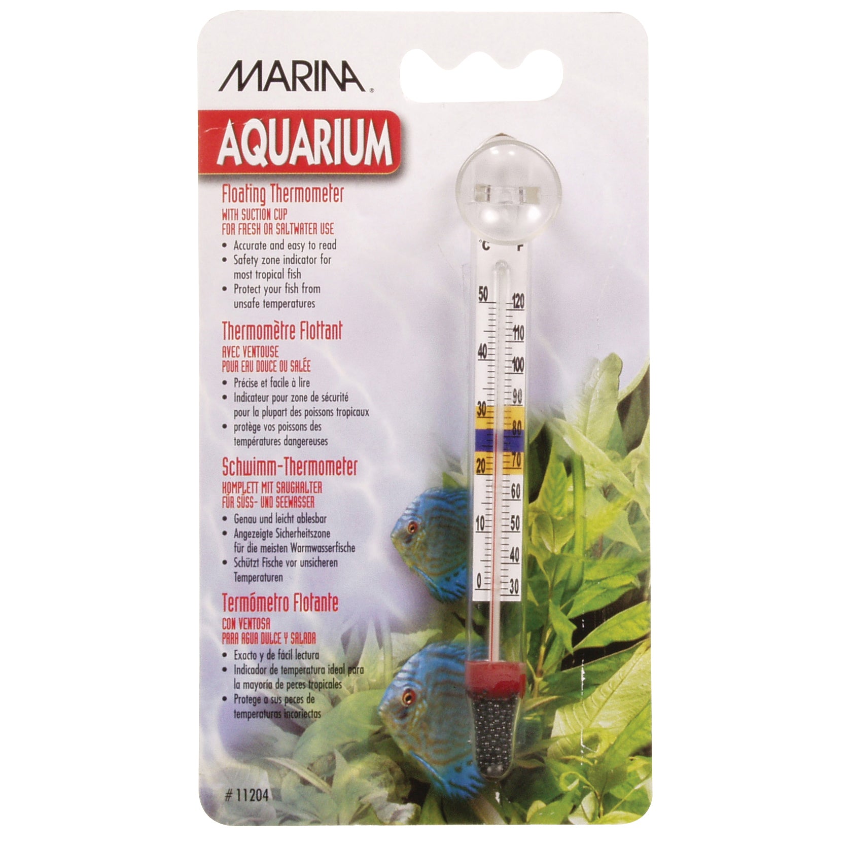 Marina Large Floating Thermometer W/ Suction Cup - Centigrade - Fahrenheit