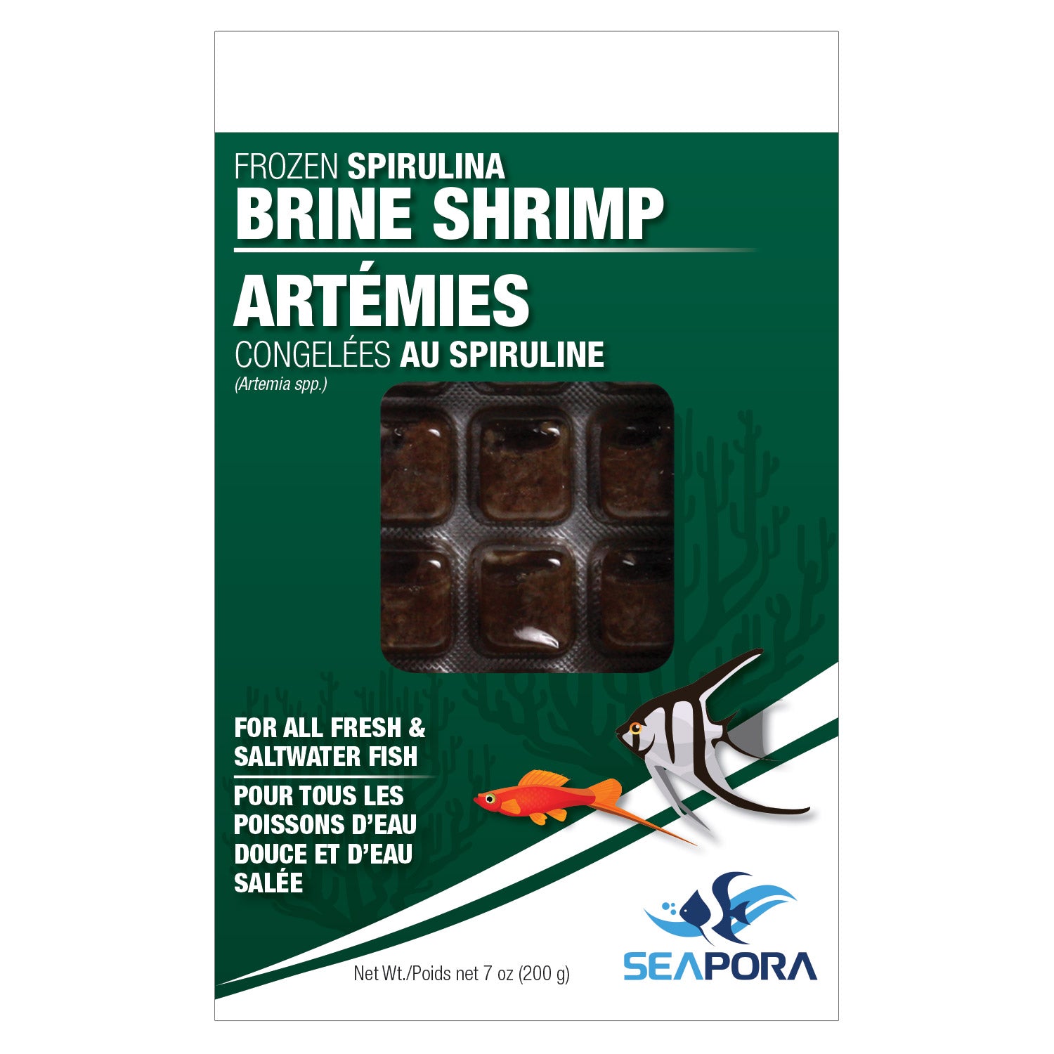 Seapora Frozen Spirulina Brine Shrimp Cubes - Case Lots (Special Order Product)