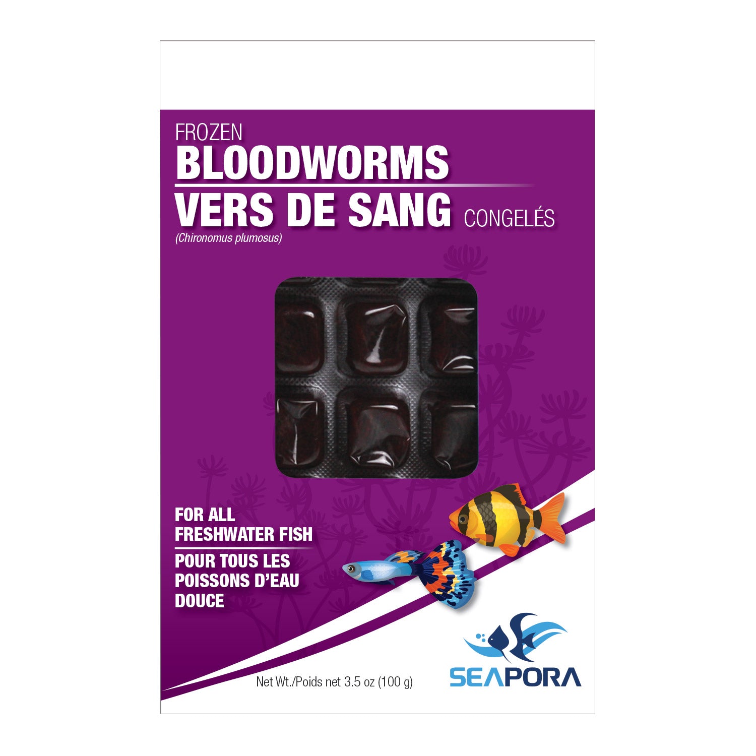 Seapora Frozen Bloodworm Cubes - Case Lots (Special Order Product)