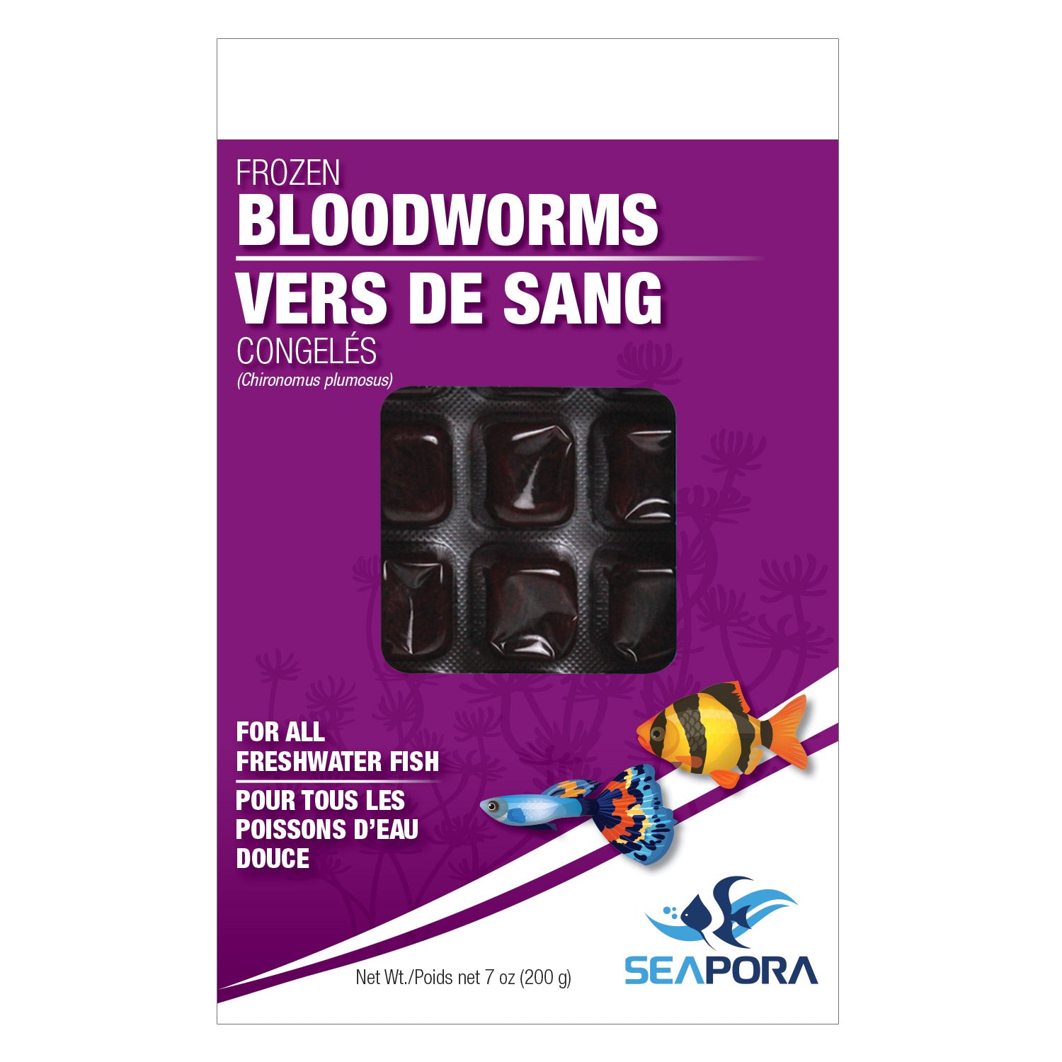 Seapora Frozen Bloodworm Cubes - Case Lots (Special Order Product)