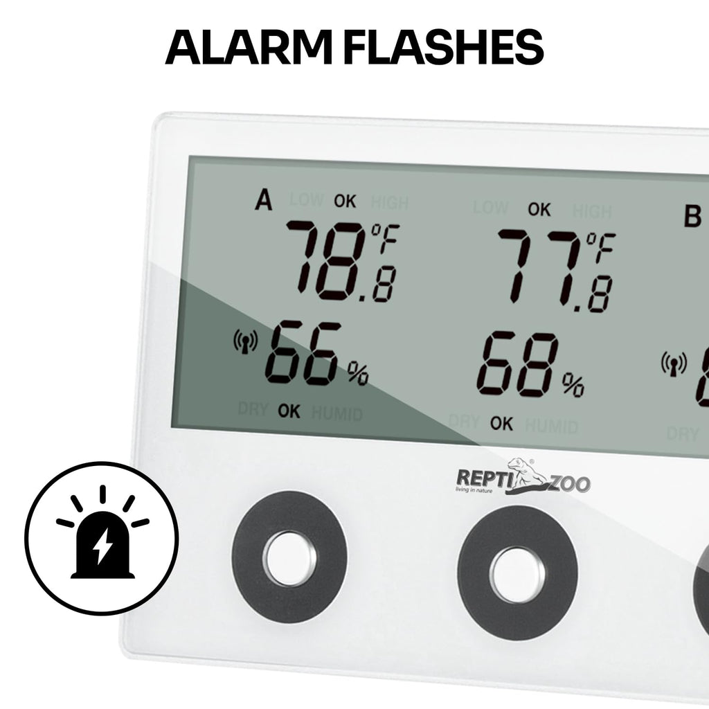 ReptiZoo Wireless 3-Channel Thermo-Hygrometer