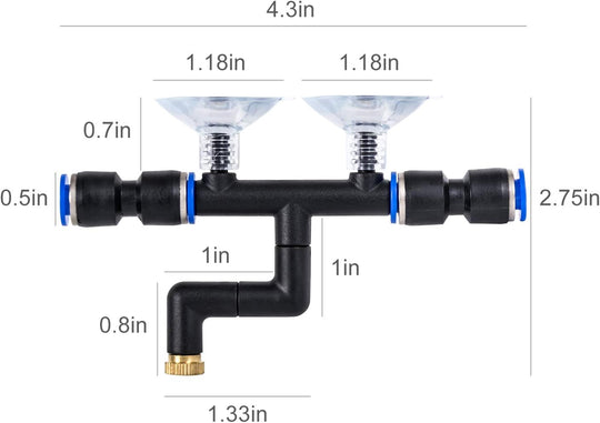 ReptiZoo Nozzle Set 4 / Pcs Metal With Suciton Cups