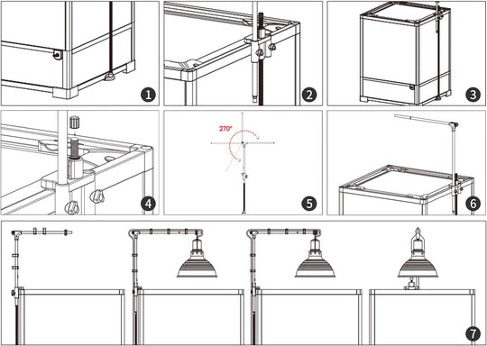 ReptiZoo Adjustable Dome Lamp Bracket (Supports 2 Domes)