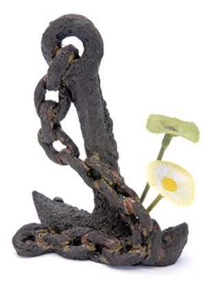 Penn Plax Ceramic Anchor with Plant Small