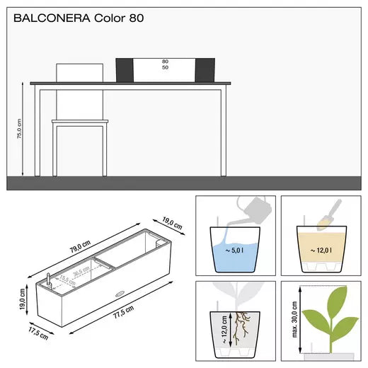 Lechuza Balconera 80 Self-Watering Pot