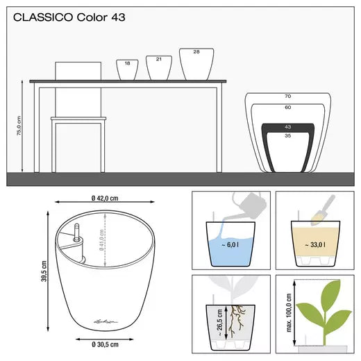 Lechuza Classico 43 Self-Watering Pot