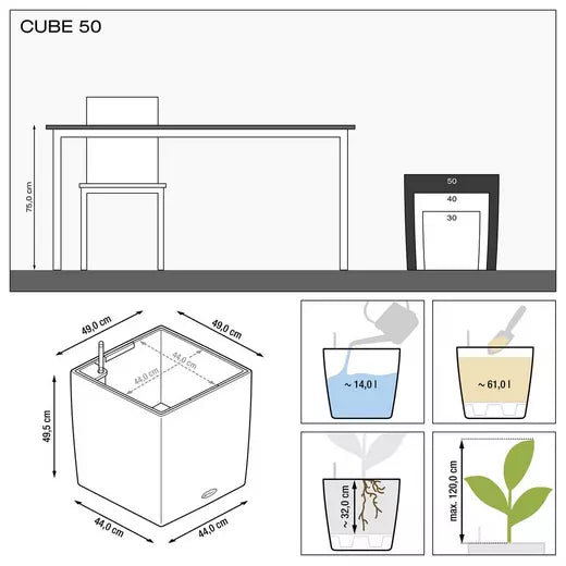 Lechuza Cube 50 Self-Watering Pot