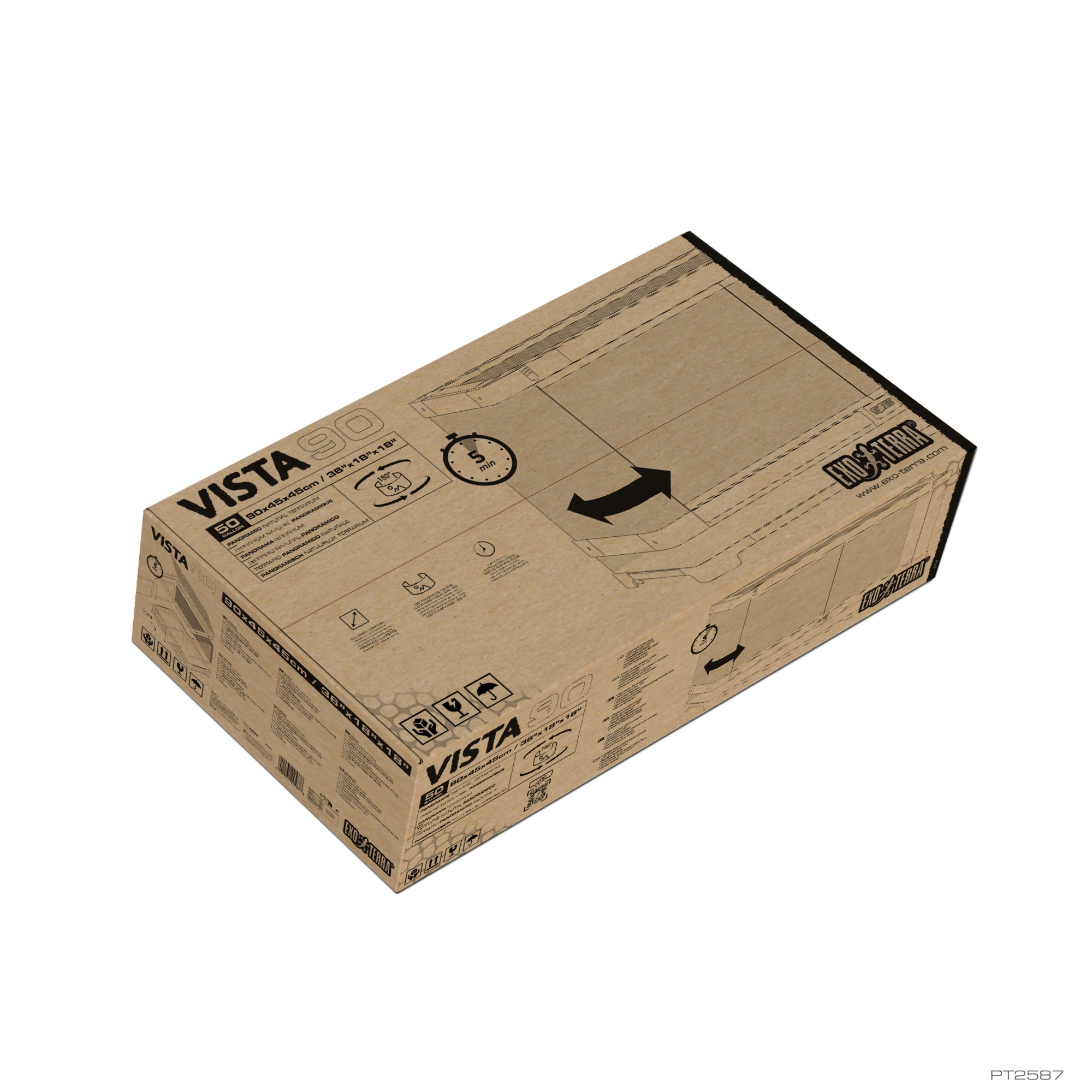 Paludarium et terrarium en verre Exo Terra Advanced - Mini très grand (12 x 12 x 24 po)